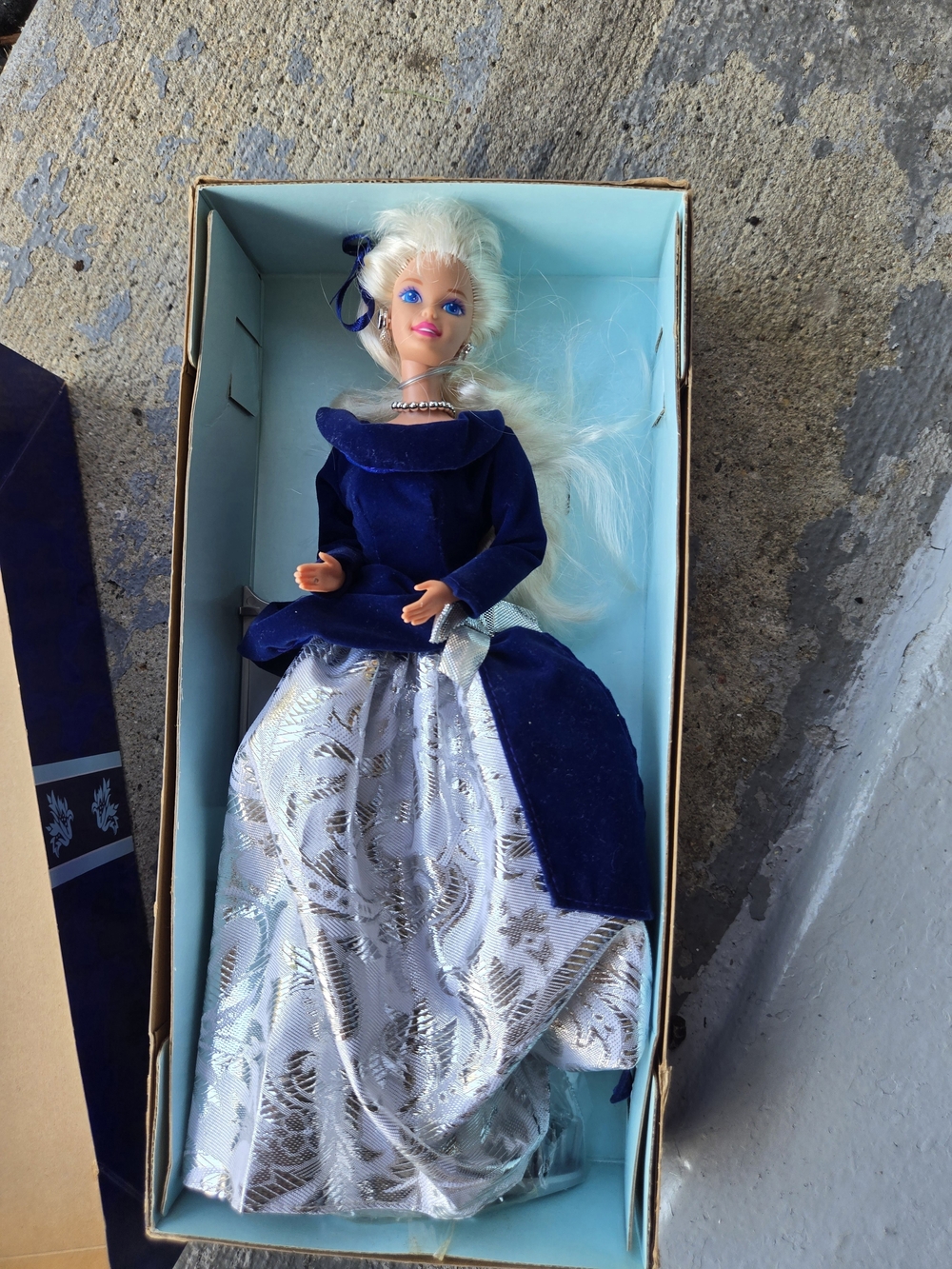 Mattel Navy Blue Velvet and Silver Brocade Fashion Doll